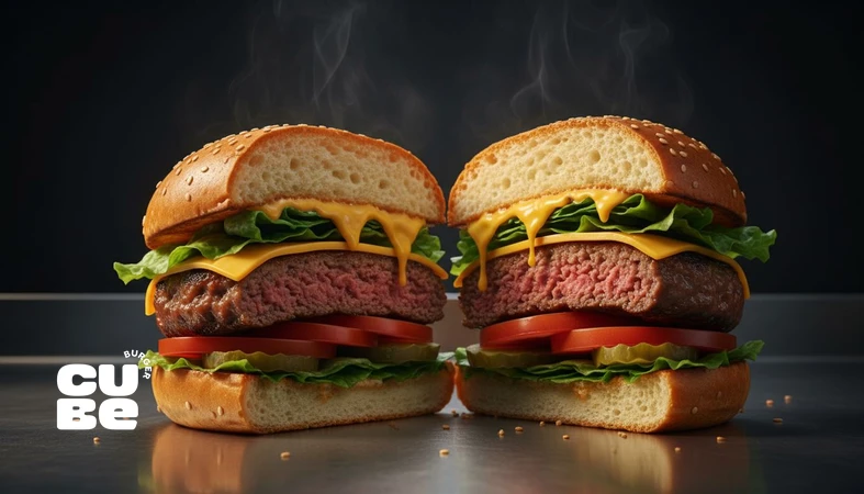 نمای نزدیک ساختار لایه‌های برگر و پایداری در گاز اول؛ تحلیل تعادل، لغزش سس و خیس‌شدن نان