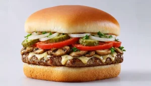 قارچ برگر با پنیر