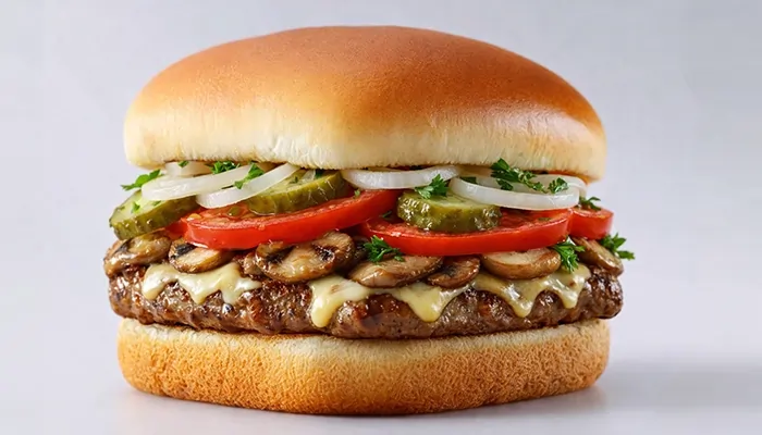 قارچ برگر با پنیر