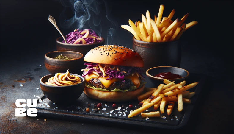 دورچین هوشمند برای برگر؛ بازیِ اسید، نمک و تردی در کنار لقمه اصلی