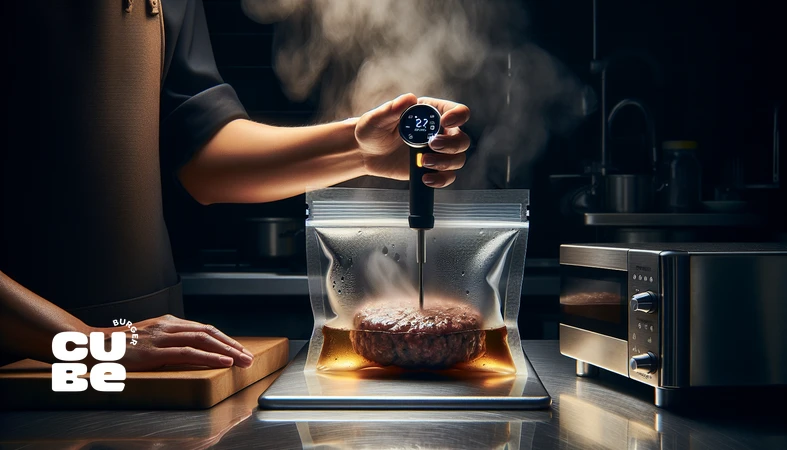 کلوزآپ پتی ضخیم پس از سووید با تأکید بر کنترل دما در پتی و آبداری پتی قبل از سیرینگ نهایی